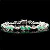 Image 2 : 14K Gold Bracelet: 4.21ct Emerald, 1.20ctw Diamond