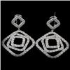 Image 1 : 3.65ct Diamond Earrings in 18K White Gold