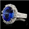 Image 1 : 18K Gold Ring: 3.70ct Tanzanite & 0.88ctw Diam