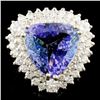 Image 1 : 14K Gold 6.82ct Tanzanite & 1.39ctw Diamond Ring