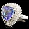 Image 2 : 14K Gold 6.82ct Tanzanite & 1.39ctw Diamond Ring