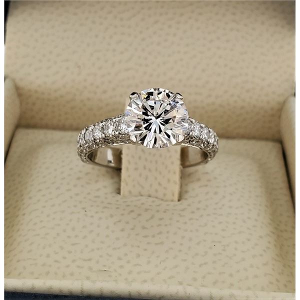Solid Platinum 2.30ctw Diamond  Ring
