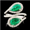 Image 1 : 14K Gold 1.80ct Emerald & 0.76ctw Diamond Ring