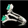 Image 4 : 14K Gold 1.80ct Emerald & 0.76ctw Diamond Ring