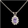 Image 1 : 14K Gold 0.87ct Sapphire & 0.38ctw Diamond Pendant