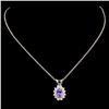 Image 2 : 14K Gold 0.87ct Sapphire & 0.38ctw Diamond Pendant