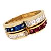 Image 2 : 18K Gold 0.95ctw Diamond & 1.17ct Sapphire Ruby Ri