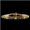 14K Gold 4.62ctw Sapphire & 0.82ctw Diamond Bracel