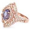 Image 2 : 14K Gold 2.50ct Tanzanite & 1.30ct Diamond Ring