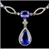 Image 2 : 14K Gold 27.20ctw Tanzanite & 3.98ct Diamond Neckl