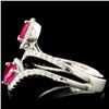 Image 4 : 14K Gold 1.60ct Ruby & 0.60ctw Diamond Ring
