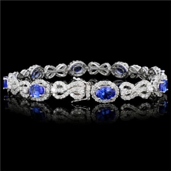 5.52ct Tanzanite & 4.38ct Diam Bracelet in 18K Gol