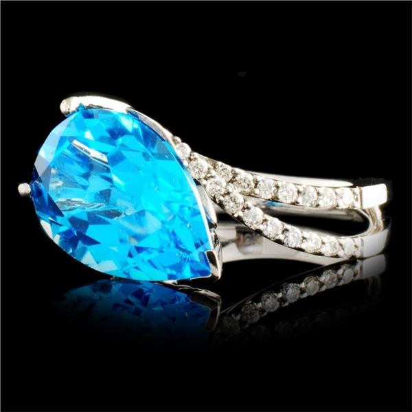 5ctw Topaz & 0.37ctw Diamond Ring in 18K Gold