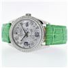 Image 3 : 36MM Rolex Watch: DateJust Floral Green Diamonds