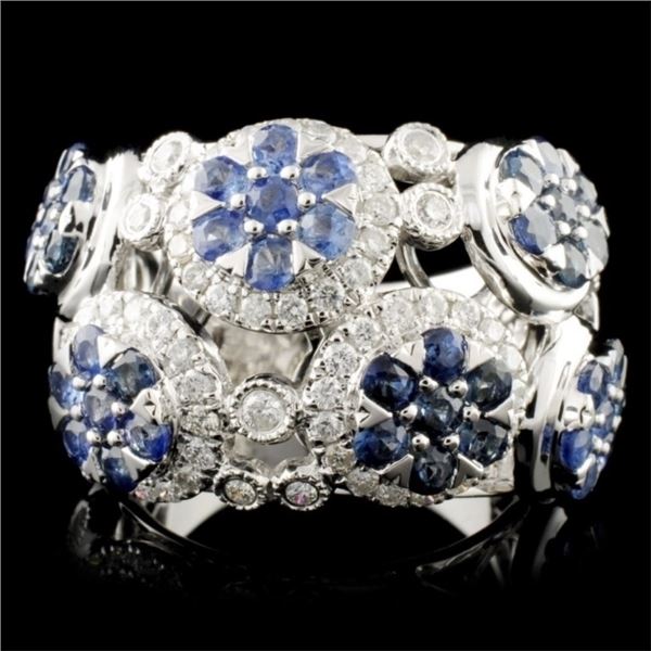 2.48ctw Sapphire & 0.78ctw Diam Ring in 14K Gold