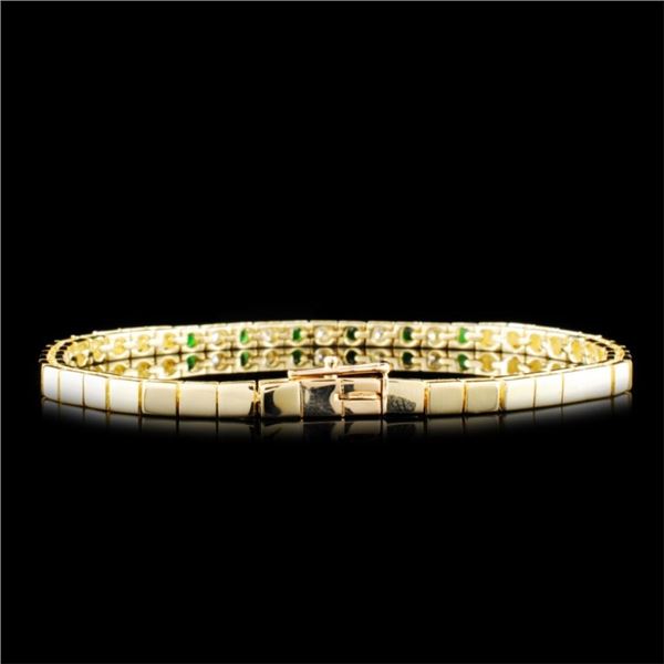 0.32ctw Emerald & 0.24ctw Diam Bracelet 14K Gold