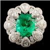 Image 1 : 18K Gold Ring: Emerald 4.83ct & Diamonds 2.02ctw