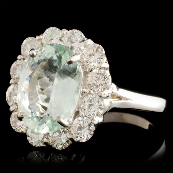 18K Gold Ring w/ 3.83ct Tourmaline & 1.48ctw Diam