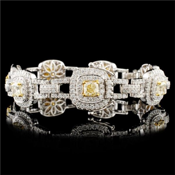 7.88ctw Fancy Diamond Bracelet in 18K Gold