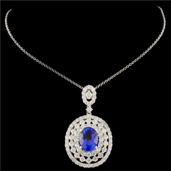 2.09ct Tanzanite & 1.86ctw Diamond Gold Pendant