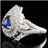 1.43ct Diamond & 1.10ct Sapphire Ring, 18K Gold