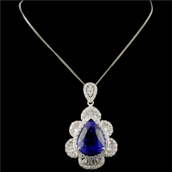 12.07ct Tanzanite & 2.56ctw Diamond in 18K WG