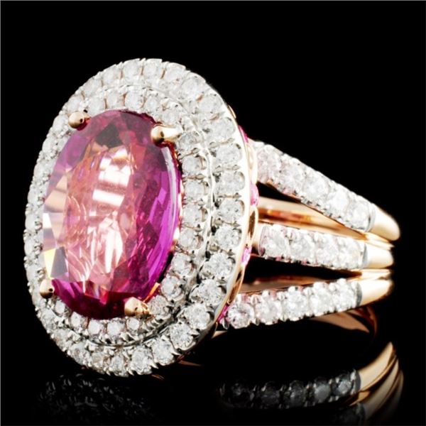 9.55ct Sapphire & 1.43ctw Diamond Ring in 18K Gold