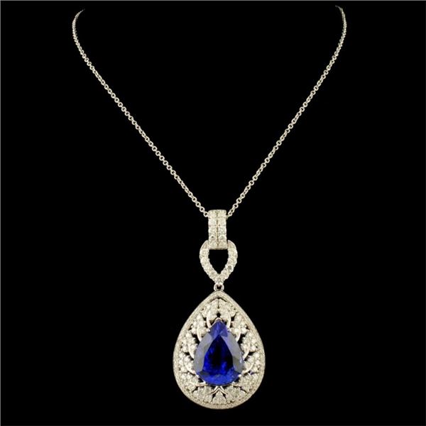 8.67ct Tanzanite & 1.70ctw Diam Pendant 18K Gold