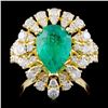 Image 2 : 18K Gold Ring with 2.12ct Emerald & 1.68ct Diam