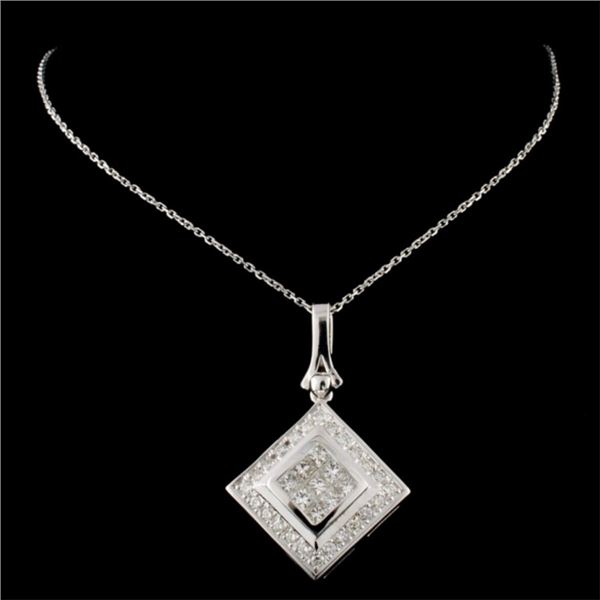 1.03ctw Fancy Diamond Pendant in White Gold