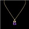 Image 1 : 2.43ct Amethyst & 0.03ctw Diam Pendant in 14K Gold