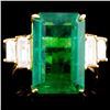 Image 2 : 18K Gold Ring: Emerald 7.82ct, Diamonds 1.07ctw