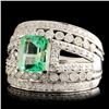 Image 1 : 1.54ct Emerald & 1.02ctw Diam Ring in 14K Gold