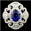 Image 2 : 3.51ct Sapphire & 1.15ctw Diamond Ring in 14K Gold