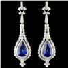 Image 2 : 14.74ct Tanzanite & 3.19ctw Diam Earrings 14K Gold