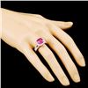 Image 3 : 18K Gold Sapphire 3.49ct and Diamond Ring 1.10ctw