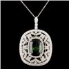Image 2 : 15.19ct Tourmaline & 4.32ctw Diam Pendant in 18K G