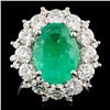 Image 2 : 18K Gold Ring with 3.72ct Emerald & 2.61ctw Diam