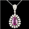 Image 1 : 18K Gold Pendant with 3.02ct Sapphire & 1.41ctw Di