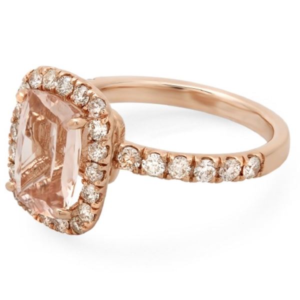 2.00ct Morganite & 0.75ct Diamond 14K Gold Ring