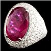 Image 1 : 9.33ct Rubellite & 3.11ctw Diam Ring in 18K Gold