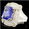 Image 1 : 9.30ct Tanzanite & 3.13ctw Diamond Ring in 18K Gol