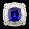 Image 2 : 9.30ct Tanzanite & 3.13ctw Diamond Ring in 18K Gol