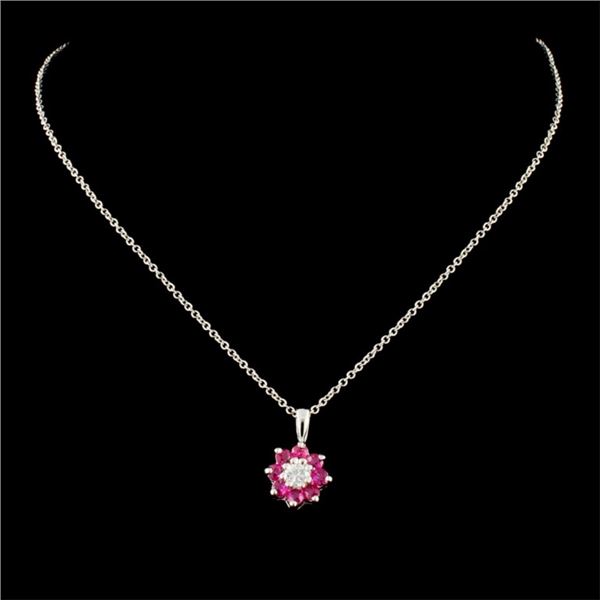 0.28ct Ruby & 0.10ctw Diamond Pendant in 14K Gold