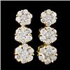 Image 2 : Diamond Earrings: 1.95ctw, 18K Yellow Gold