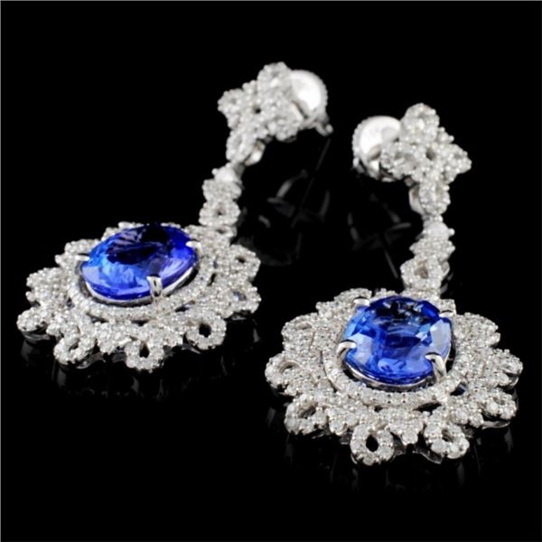 4.62ct Tanzanite & 1.65ct Diam Earrings 18K WG