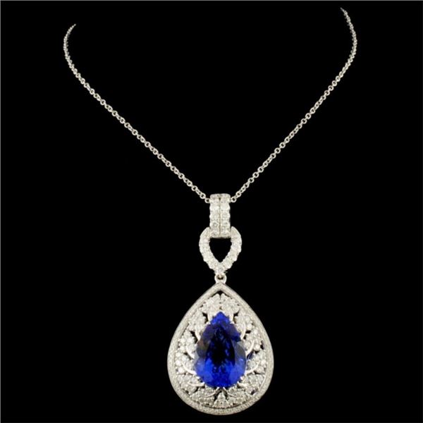 7.90ct Tanzanite & 1.73ctw Diam Pendant in 18K Gol