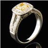 Image 3 : 1.16ctw Fancy Yellow Diam Ring in 18K White Gold
