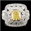 Image 2 : 2.74ctw Fancy Diamond Ring in 18K Gold