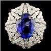 Image 2 : 8.04ct Tanzanite & 3.97ctw Diam Ring in 18K Gold